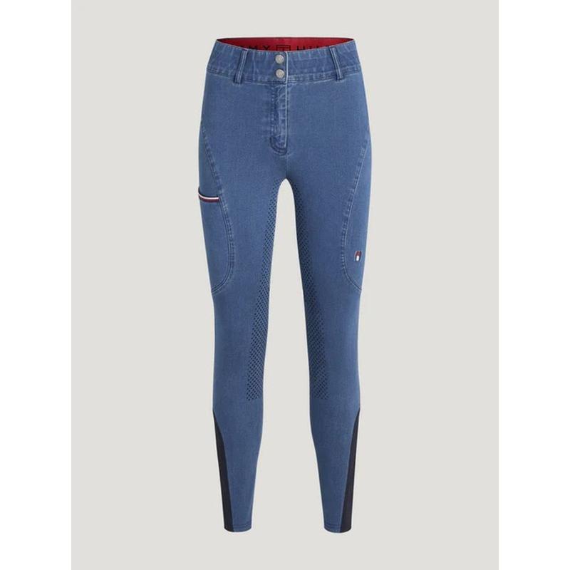 Bryczesy damskie Tommy Hilfiger Equestrian Texas Denim Full Grip jeansowe