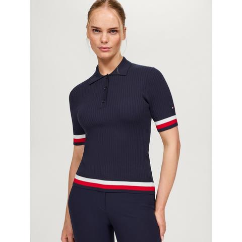 Bluzka polo damska Tommy Hilfiger Equestrian Lenox Longsleeve Desert Sky, granatowa 2025