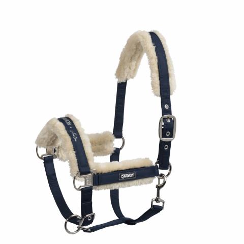 Kantar z futerkiem Eskadron Basics Pin Buckle FauxFur Nightblue, granatowy