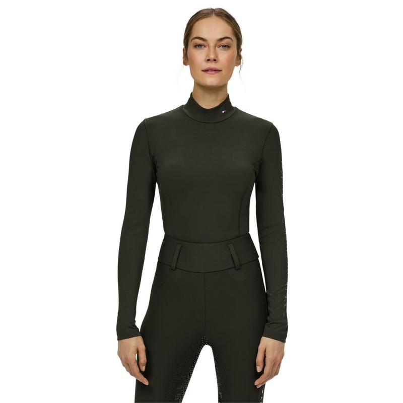 Bluzka damska techniczna Tommy Hilfiger Equestrian Ava Pine, khaki 2025