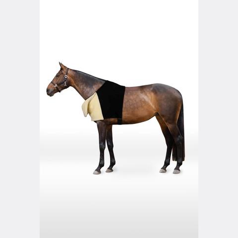 Kołnierz z lycry pod derkę przeciw otarciom Horze Komfort z futerkiem czarny