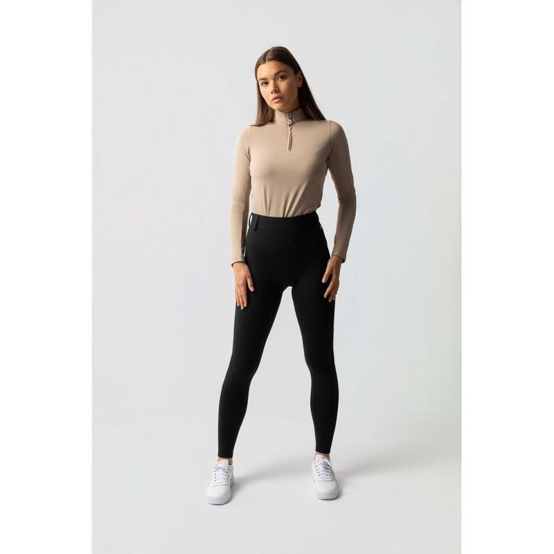 Legginsy damskie zimowe Horze Dea z pełnym lejem silikonowym czarne