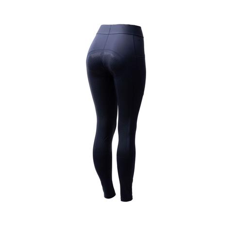 Legginsy damskie z silikonem Horze Maia z pełnym lejem granatowe