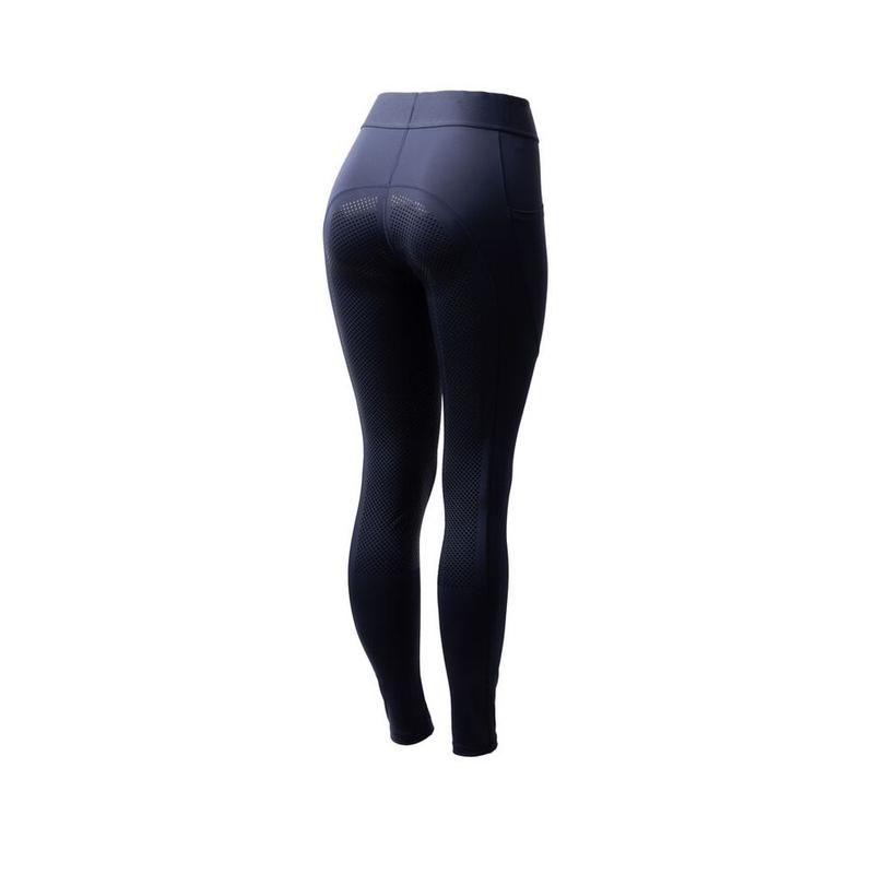 Legginsy damskie z silikonem Horze Maia z pełnym lejem granatowe