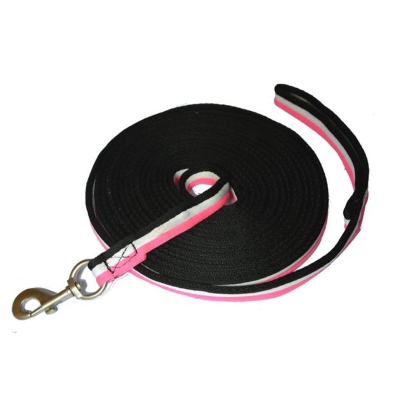 Lonża Start Three Stripe różowo-biało-czarna