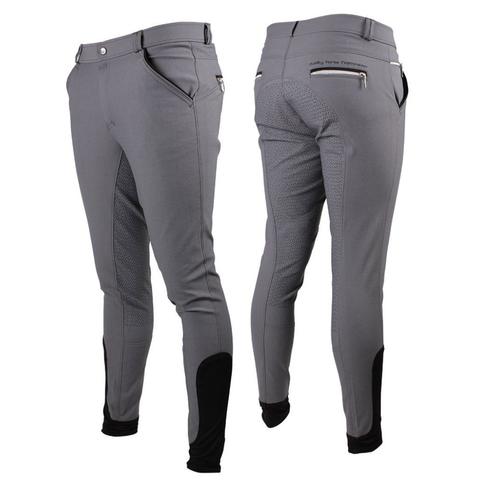 Bryczesy męskie QHP Jason lej silikonowy full grey, szare