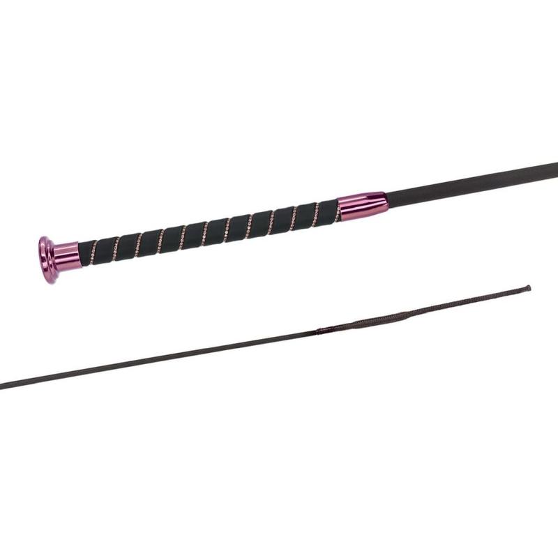 Palcat ujeżdżeniowy Fleck Silk Touch Crystal Pink czarny-różowy