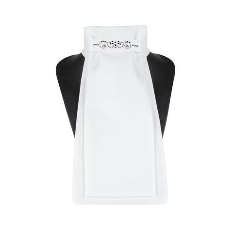 Plastron FP Andrea Chic biały z czarno-różowozłotymi kryształkami