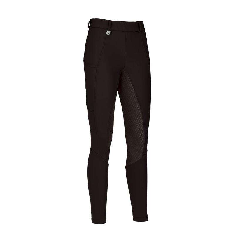 Bryczesy damskie zimowe Pikeur Kima Grip Athleisure Full Patches Brown, brązowe