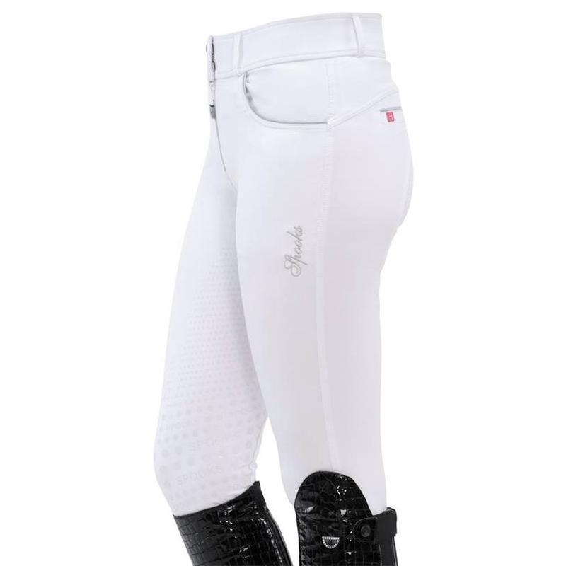 Bryczesy damskie Spooks Abbie Full Grip White, białe 2022