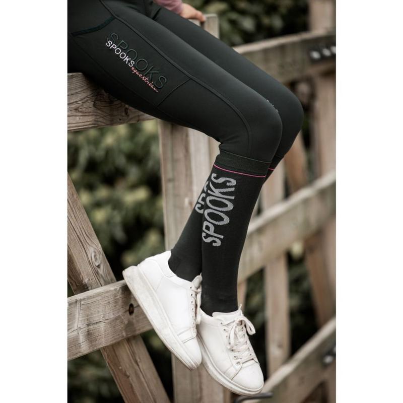 Legginsy damskie Spooks Johna Full Grip Dark forest, ciemnozielone