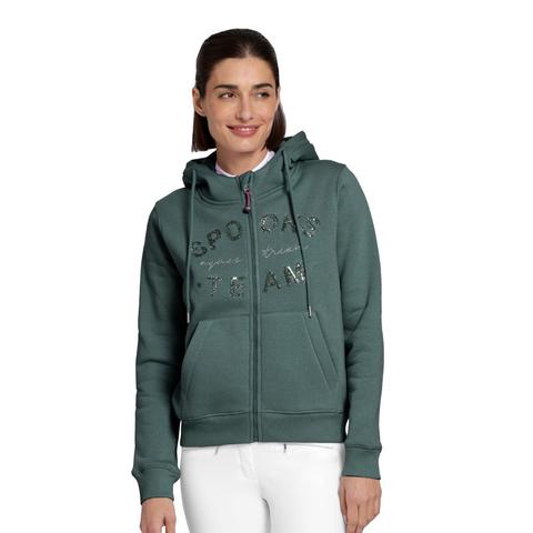 Bluza damska z kapturem rozpinana Spooks Tildah Sweat Jacket Cool Green, khaki