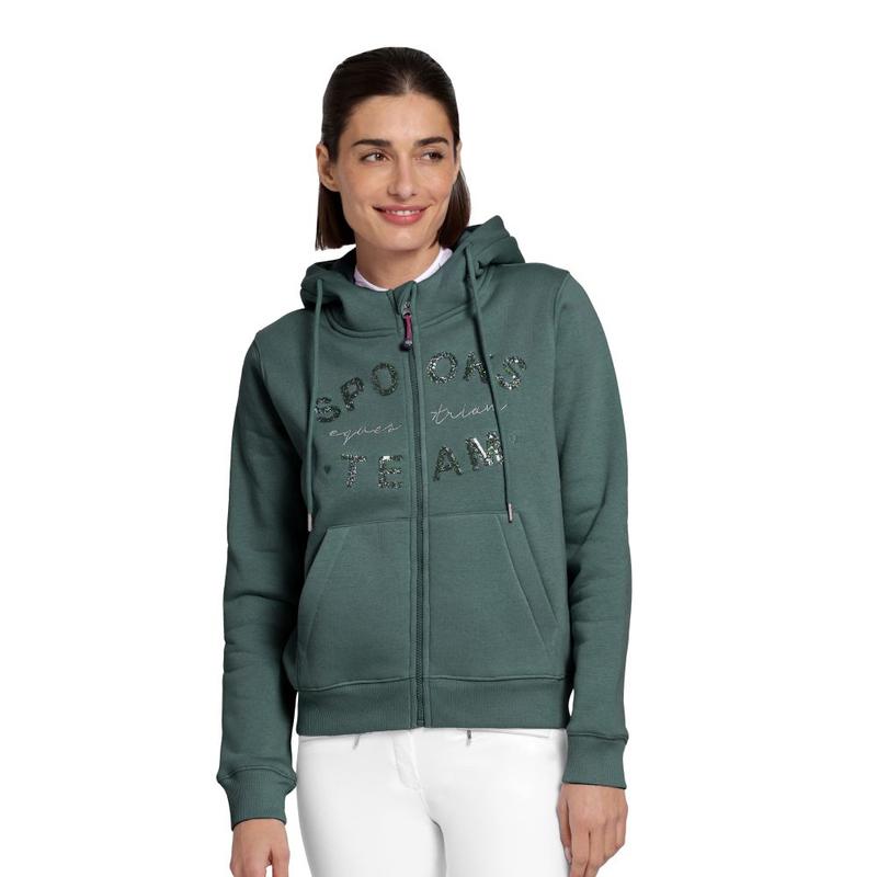 Bluza damska z kapturem rozpinana Spooks Tildah Sweat Jacket Cool Green, khaki