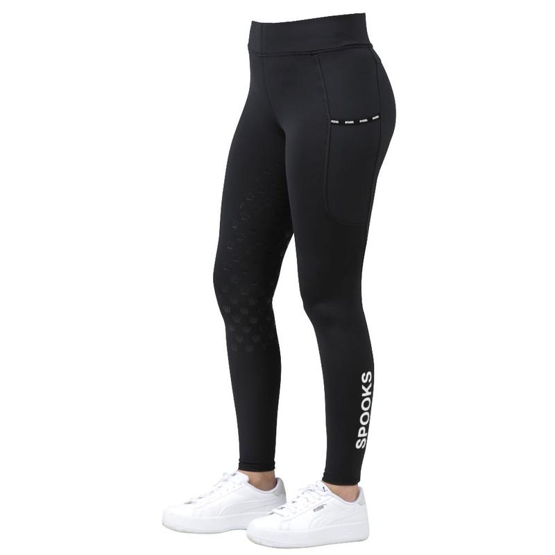 Legginsy damskie zimowe Spooks Emalia Full Grip Black, czarne