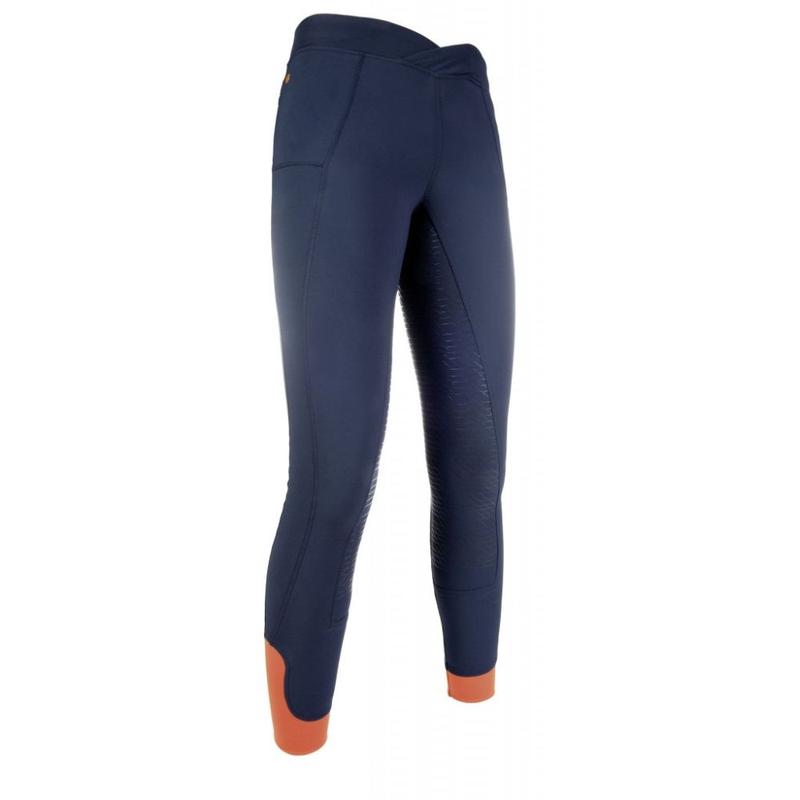 Bryczesy damskie HKM Hickstead Silikon granatowe