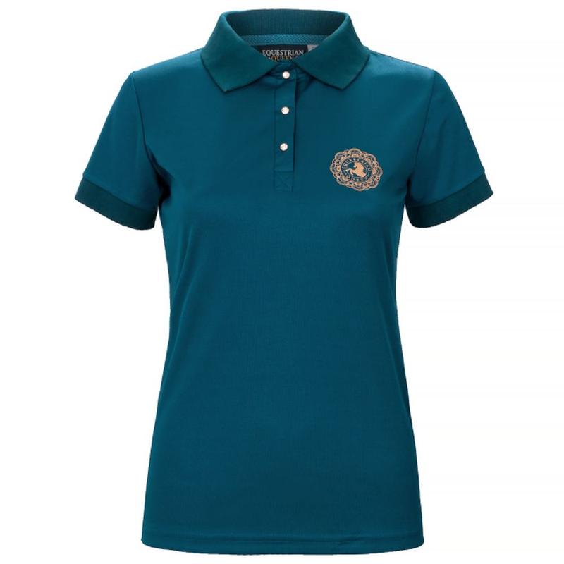 Koszulka damska Polo Equestrian Queen Addison turkusowa
