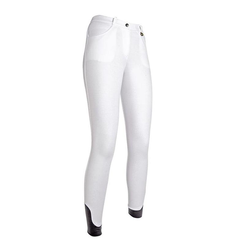 Bryczesy damskie z pełnym lejem HKM silikonowym Kate białe