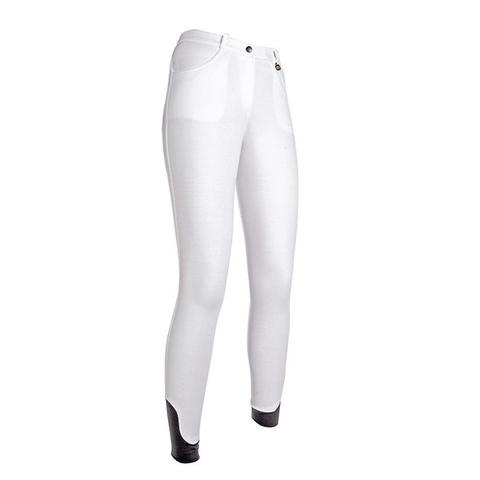 Bryczesy damskie z pełnym lejem HKM silikonowym Kate białe