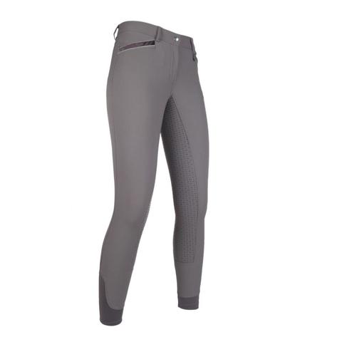 Bryczesy damskie z silikonem HKM Velluto Eva szare