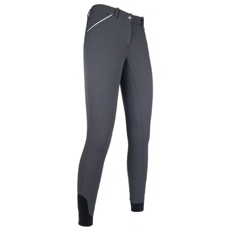 Bryczesy damskie HKM Corona Silikon antracytowe