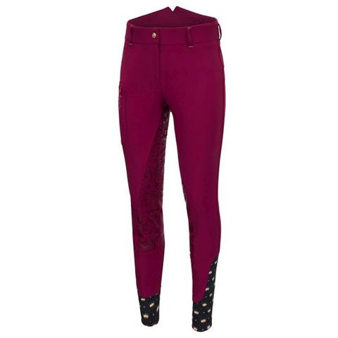 Bryczesy damskie zimowe z silikonem Equestrian Queen Tyneside ciemnofioletowe