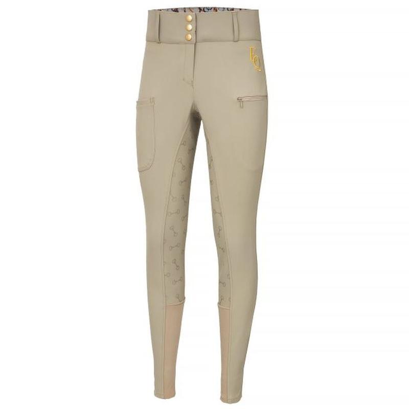 Bryczesy damskie z silikonem Equestrian Queen Telford beżowe