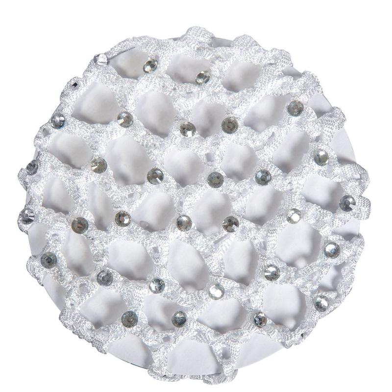 Siatka na włosy HKM z kryształkami biała