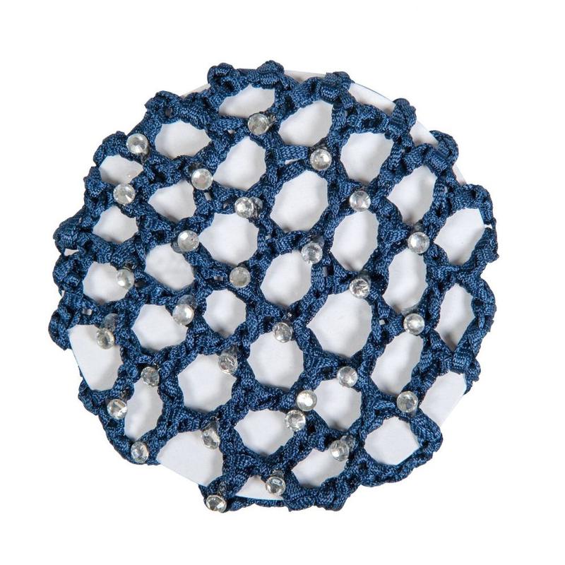 Siatka na włosy HKM z kryształkami granatowa