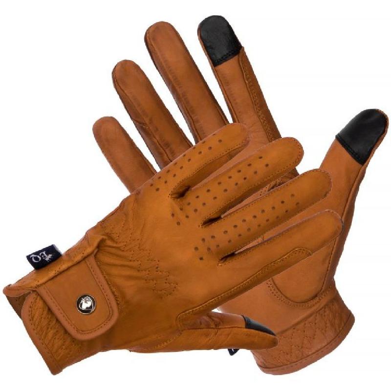 Rękawiczki Equestrian Queen Mauritius skórzane koniakowe