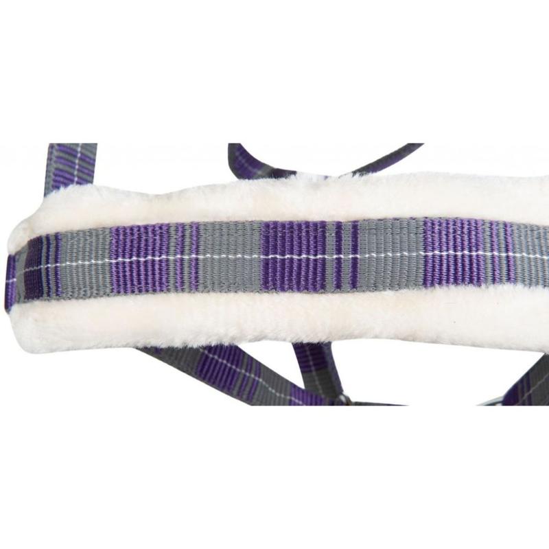 Kantar z futerkiem HKM Bischofschofen fioletowo-szary