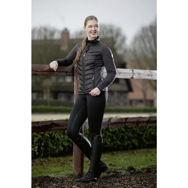 Legginsy damskie HKM Graz z silikonem czarne