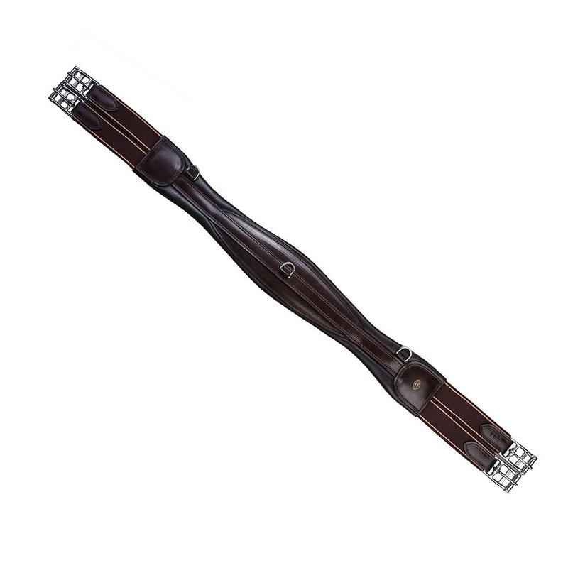 Popręg skórzany skokowy profilowany Parkur Caleb brązowy