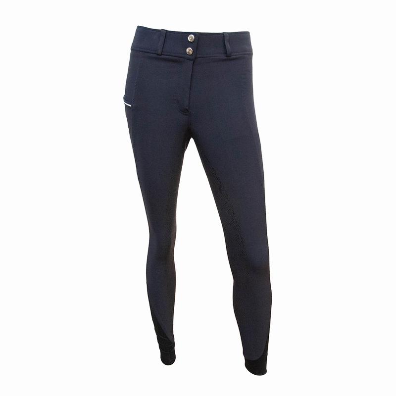 Bryczesy damskie z silikonem HKM Comfort Style granatowe