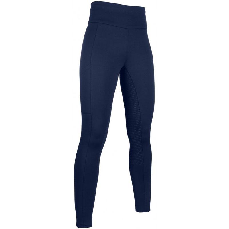 Legginsy damskie zimowe HKM Cosy z lejem silikonowym granatowe