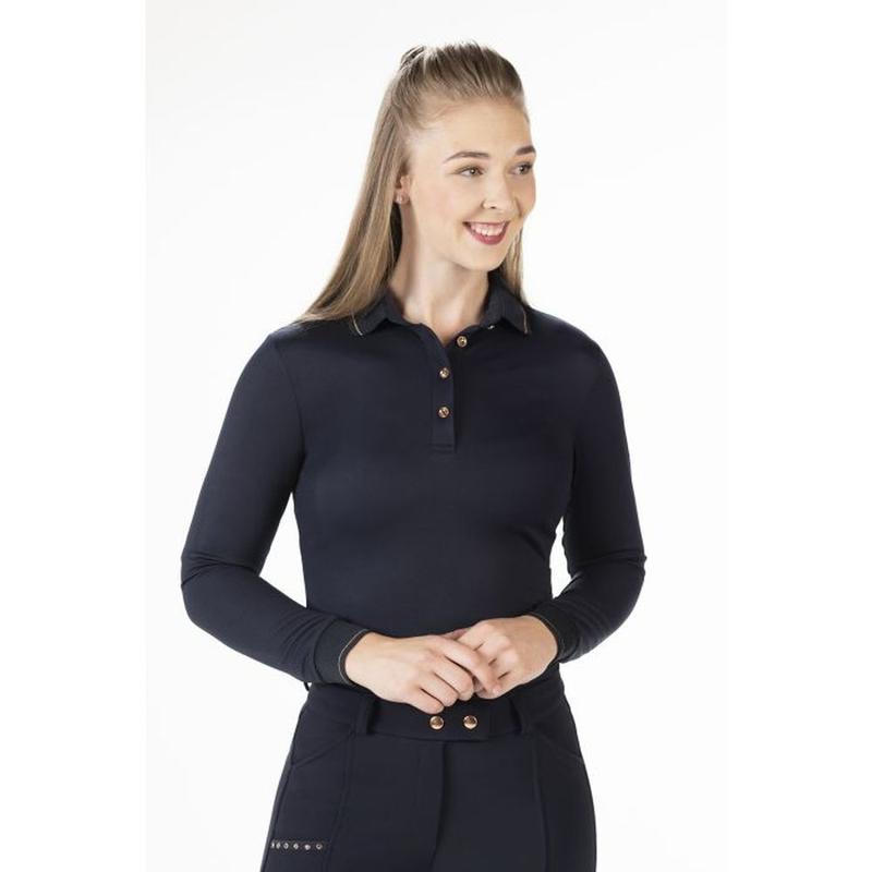 Bluzka damska Polo HKM Rosegold Glamour granatowa