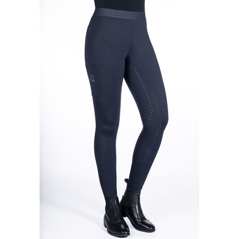 Legginsy damskie HKM Bella z silikonem granatowe