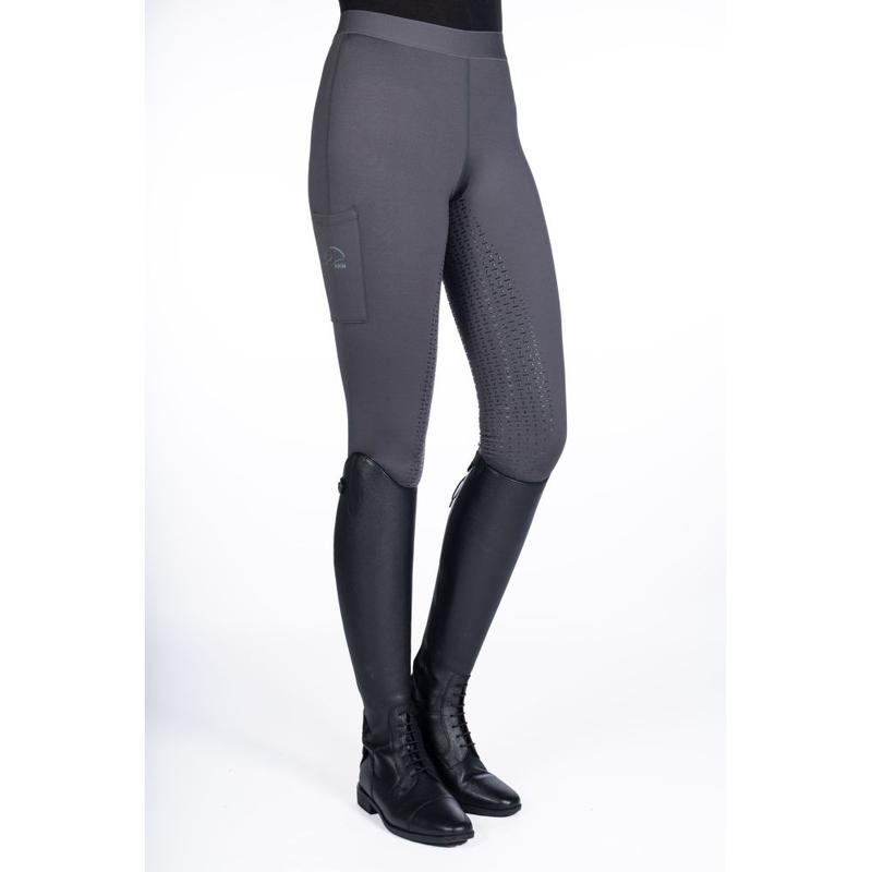 Legginsy damskie HKM Bella z silikonem grafitowe