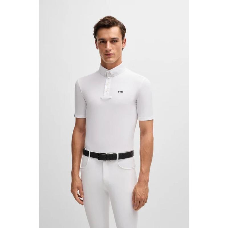 Koszulka konkursowa męska Boss Equestrian Marty White, biała