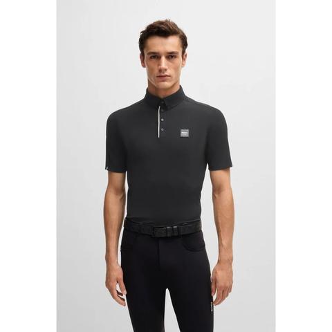 Koszulka polo męska Boss Equestrian Matt Black, czarna