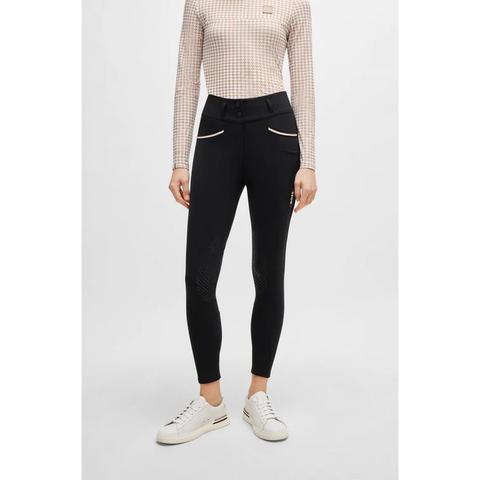 Bryczesy damskie Boss Equestrian Hailey pełen lej silikonowy Black, czarne