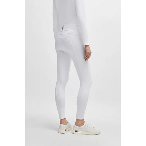 Bryczesy damskie Boss Equestrian Hailey pełen lej silikonowy White, białe