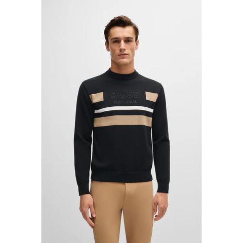 Sweter męski Boss Equestrian Brad Black, czarny