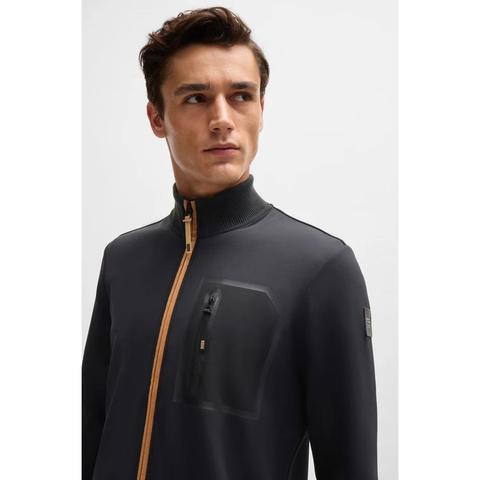 Bluza męska rozpinana Boss Equestrian Sammy Black, czarna