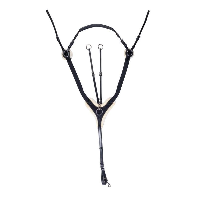 Napierśnik z szerokimii gumami z futerkiem HKM Cambridge 3-p. czarny