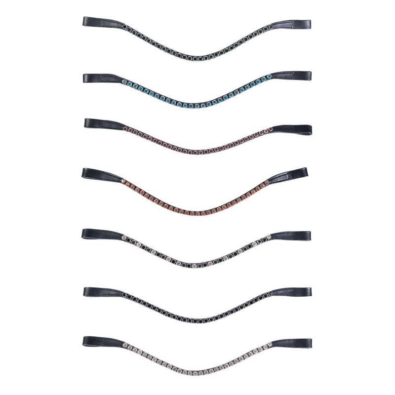 Naczółek HKM Precious czarny z ciemnozielonymi kryształkami