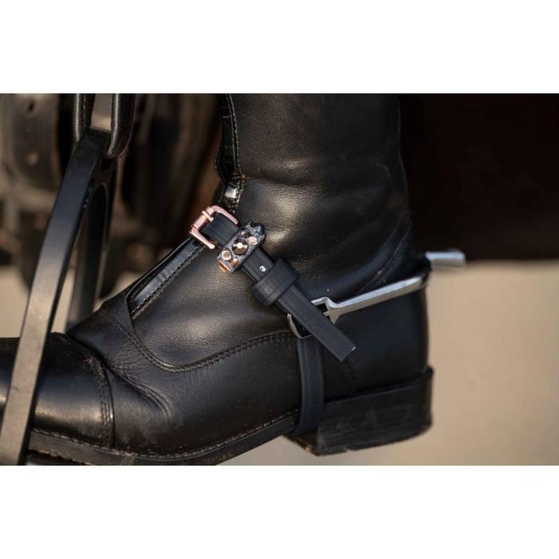 Paski do ostróg HKM Rosegold Glamour biotanowe czarne