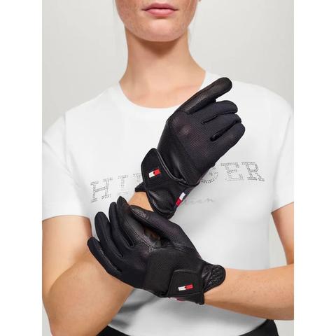 Rękawiczki Tommy Hilfiger Equestrian Duke Black, czarne 2025