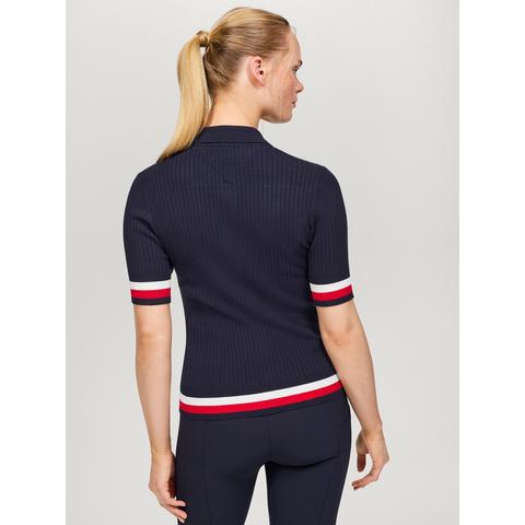 Bluzka polo damska Tommy Hilfiger Equestrian Lenox Longsleeve Desert Sky, granatowa 2025
