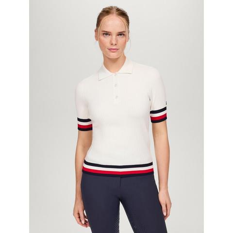 Bluzka polo damska Tommy Hilfiger Equestrian Lenox Longsleeve Ecru, kremowa 2025