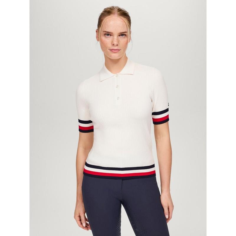 Bluzka polo damska Tommy Hilfiger Equestrian Lenox Longsleeve Ecru, kremowa 2025